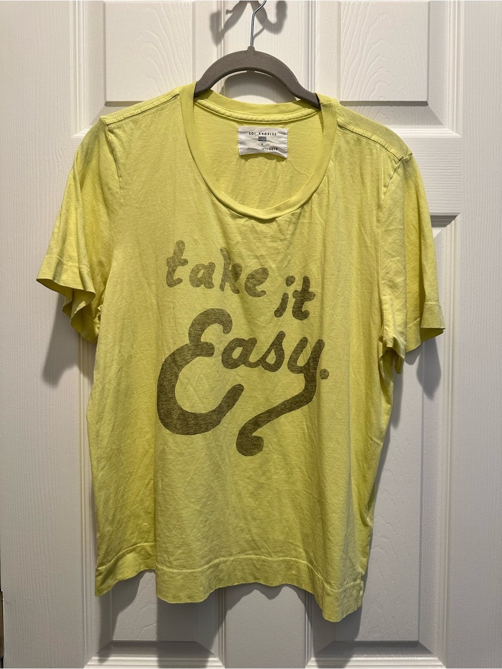 Sol Angeles Pale Yellow Crewneck Tee